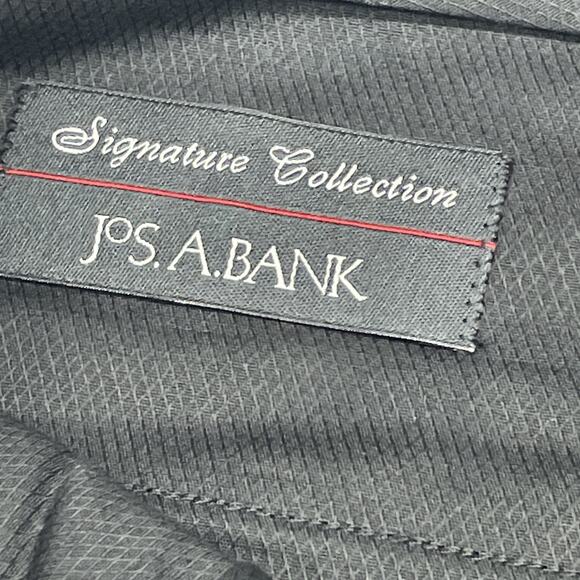 New Jos A Bank Signature Mens 40x36 No Hem Black Wool Dress Pants Pleated Front - Picture 7 of 8
